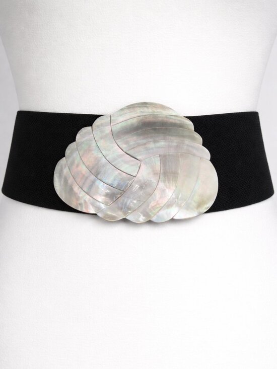 Vintage Accessories - Vintage Abalone Shell Belt Clip Buckle